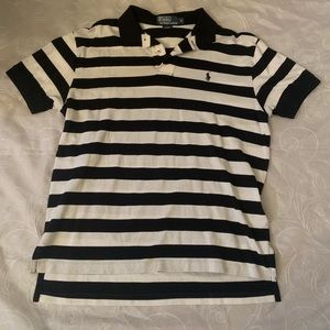 Black and White Stiped Ralph Lauren Pollo Shirt